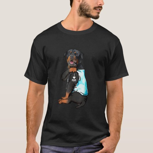 ロットワイラーアイラブママタトゥー Tシャツ (正面)