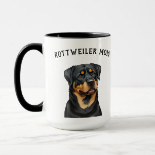 ロットワイラーイラストレーションかわいい犬の恋人コーヒーマグ マグカップ