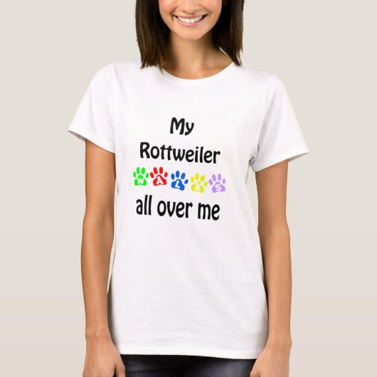 ロットワイラーウォークデザイン Tシャツ (正面)