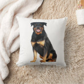 ロットワイラーウォーターカラー絵画アート クッション (ブランケット)