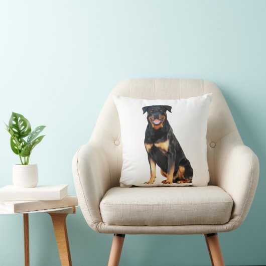 ロットワイラーウォーターカラー絵画アート クッション (椅子)