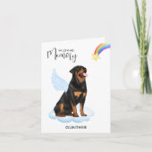 ロットワイラーエンジェルドッグメモリアルペットロス悔やみや弔慰 カード (正面)