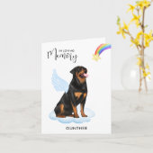 ロットワイラーエンジェルドッグメモリアルペットロス悔やみや弔慰 カード (黄色い花)