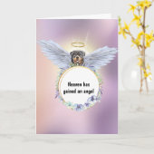 ロットワイラーエンジェルフラワーリース濃いピンクの空 カード (黄色い花)