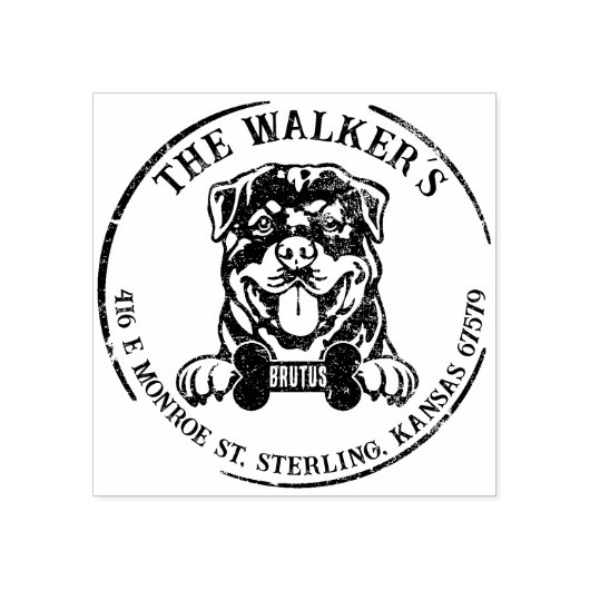 ロットワイラーカスタムファミリー差出人住所 ラバースタンプ (インプリント)