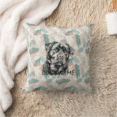 ロットワイラーカスタムポートレート枕抽象芸術模様 クッション (ブランケット)
