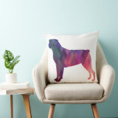 ロットワイラーカラフル幾何学模様シルエット クッション (椅子)