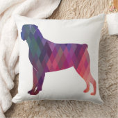ロットワイラーカラフル幾何学模様シルエット クッション (ブランケット)