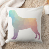 ロットワイラーカラフル幾何学模様シルエット クッション (ブランケット)