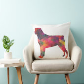 ロットワイラーカラフル幾何学模様シルエット クッション (椅子)