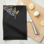 ロットワイラークリスマスギフトサンタスレインデアロットワイラー キッチンタオル (四つ折り)