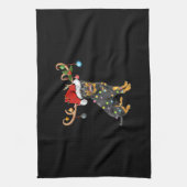 ロットワイラークリスマスギフトサンタスレインデアロットワイラー キッチンタオル (縦)