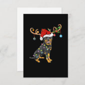 ロットワイラークリスマスギフトサンタスレインデアロットワイラー 出欠カード (正面/裏面)