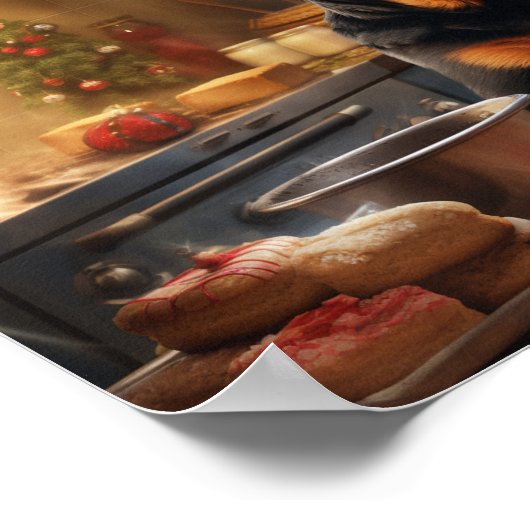 ロットワイラークリスマスクッキーフェスティバルホリデイ ポスター (角)