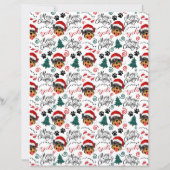 ロットワイラークリスマススクラップブック紙イン白 (裏面)