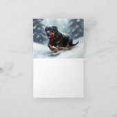 ロットワイラークリスマススノーウィンター装飾用クッション カード (内部)