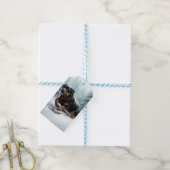 ロットワイラークリスマススノーウィンター装飾用クッション ギフトタグ (より糸付き)