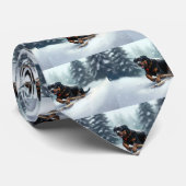 ロットワイラークリスマススノーウィンター装飾用クッション ネクタイ (ロール)