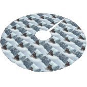 ロットワイラークリスマススノーウィンター装飾用クッション ブラッシュドポリエステルツリースカート (アングル)