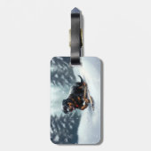 ロットワイラークリスマススノーウィンター装飾用クッション ラゲッジタグ (裏面縦)