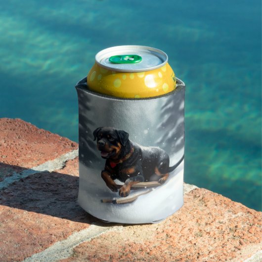 ロットワイラークリスマススノーウィンター装飾用クッション 缶クーラー (インサイチュ プール)