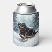 ロットワイラークリスマススノーウィンター装飾用クッション 缶クーラー (缶裏面)