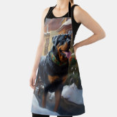 ロットワイラークリスマスフェスティバルシーズン エプロン (インサイチュ)