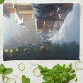 ロットワイラークリスマスフェスティバルシーズン キッチンタオル (折り畳み)