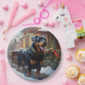 ロットワイラークリスマスフェスティバルシーズン ペーパープレート (パーティー)