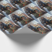 ロットワイラークリスマスフェスティバルシーズン ラッピングペーパー (角)