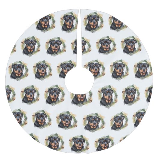 ロットワイラークリスマスリースフェスティバルカップ ブラッシュドポリエステルツリースカート (正面)