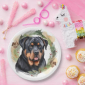 ロットワイラークリスマスリースフェスティバルカップ ペーパープレート (パーティー)