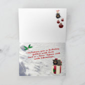 ロットワイラークリスマス雪情景グリーティングカード シーズンカード (内部)