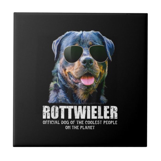 ロットワイラークールの犬 タイル (正面)
