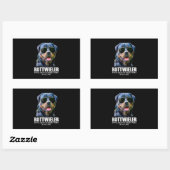 ロットワイラークールの犬 長方形シール (シート)