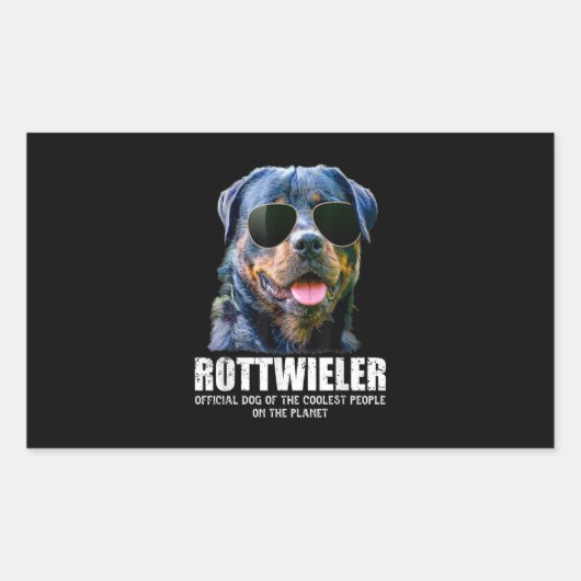 ロットワイラークールの犬 長方形シール (正面)