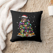 ロットワイラーサンタクリスマスツリーライトクリスマス クッション (ブランケット)