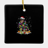 ロットワイラーサンタクリスマスツリーライトクリスマス セラミックオーナメント (正面)