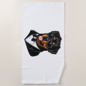 ロットワイラーザボディガード ビーチタオル (正面)