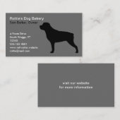 ロットワイラーシルエット | Rottie Dog Gray and Black 名刺 (正面/裏面)
