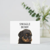 ロットワイラースナッグバディの子犬 ポストカード (スタンド正面)