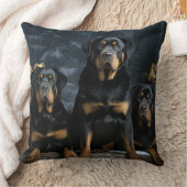 ロットワイラースノウリースレイクリスマスデコール クッション (ブランケット)