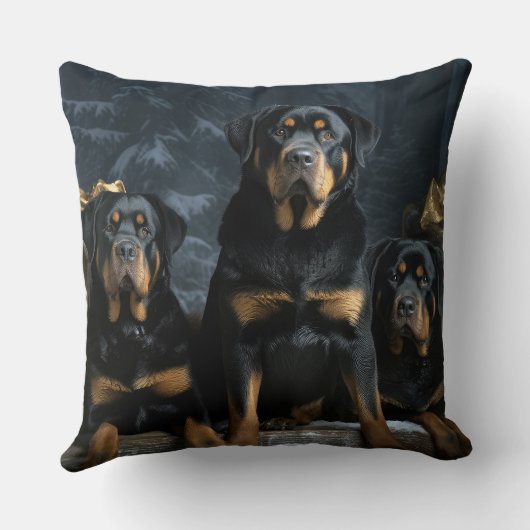 ロットワイラースノウリースレイクリスマスデコール クッション (裏面)