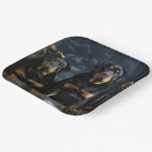 ロットワイラースノウリースレイクリスマスデコール ペーパープレート (傾斜あり)