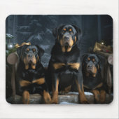 ロットワイラースノウリースレイクリスマスデコール マウスパッド (正面)