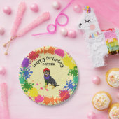 ロットワイラードッグおもしろいスプラッシュアートパーティー ペーパープレート (パーティー)