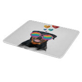 ロットワイラードッグとハートバレンタインデー カッティングボード (角)