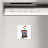 ロットワイラードッグとハートバレンタインデー マグネット (インサイチュ (食洗機))