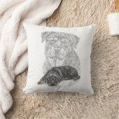 ロットワイラードッグアート クッション (ブランケット)