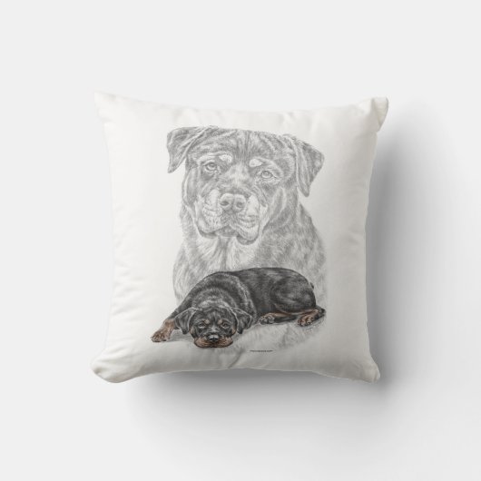 ロットワイラードッグアート クッション (正面)